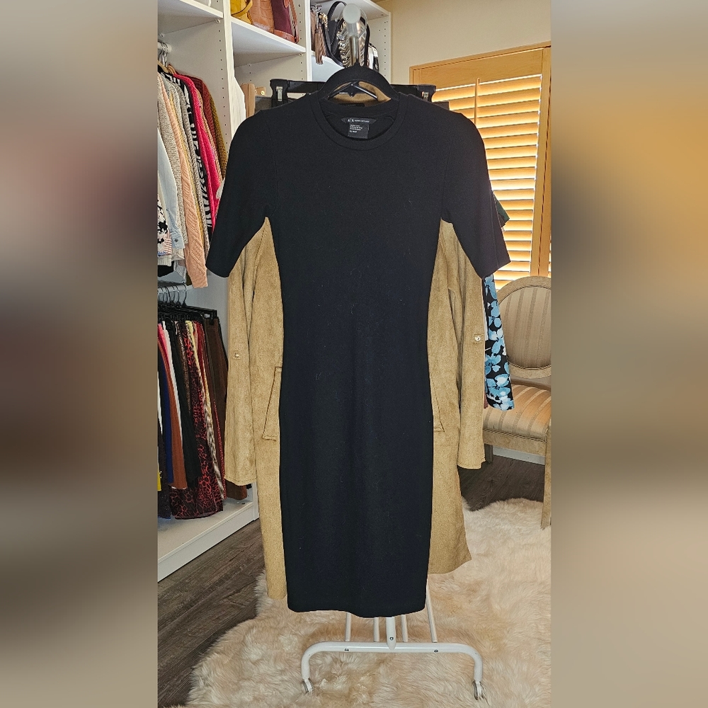 Armani Exchange, black bodycon dress. Size XS.